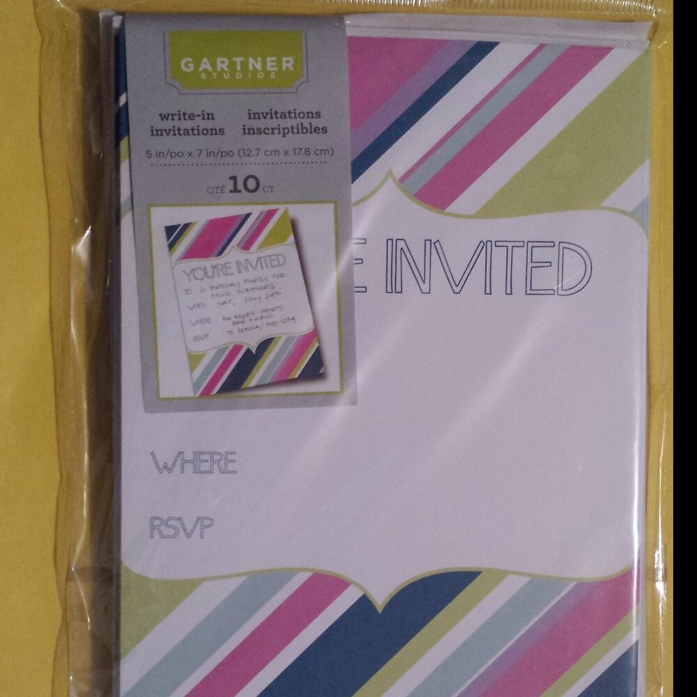 Gartner Studios Write-In Invitations "You're Invited" w/Envelopes 10 Count